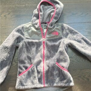 North face  Gray and Pink Fleece Hoodie